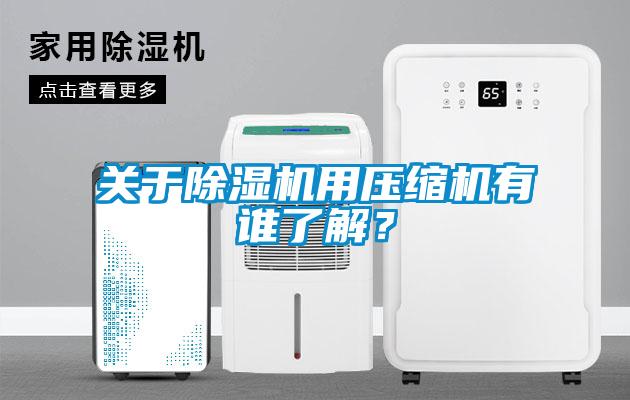 關于除濕機用壓縮機有誰了解？