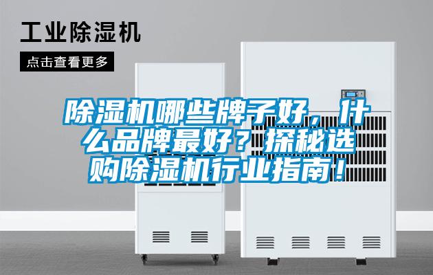 除濕機哪些牌子好，什么品牌最好？探秘選購除濕機行業指南！