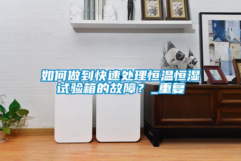 如何做到快速處理恒溫恒濕試驗箱的故障？_重復